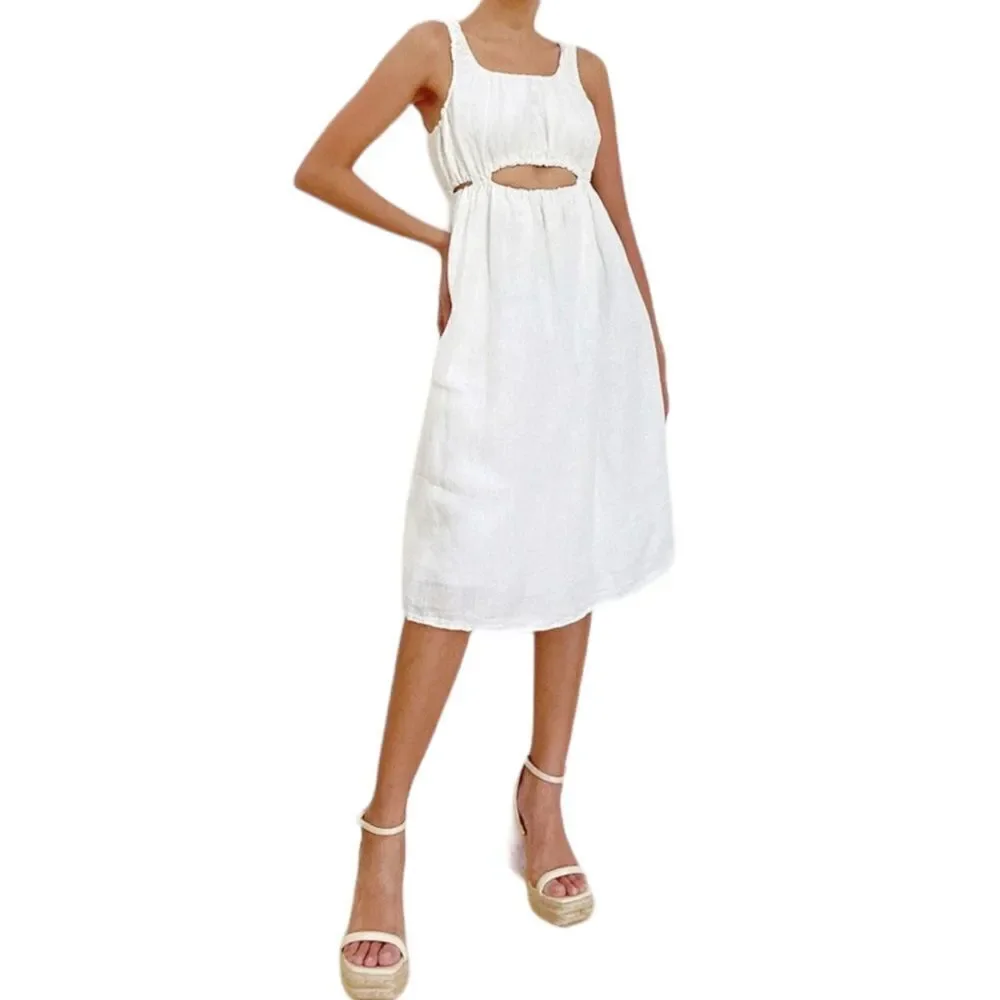 ZARA Kids | White | ELASTICIZED LINEN DRESS